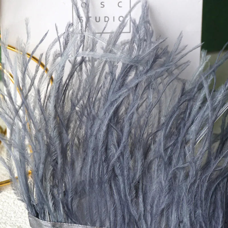 Decorative feather cloth strip DIY trim 10-15cm wide in multiple colours for clothing crafts