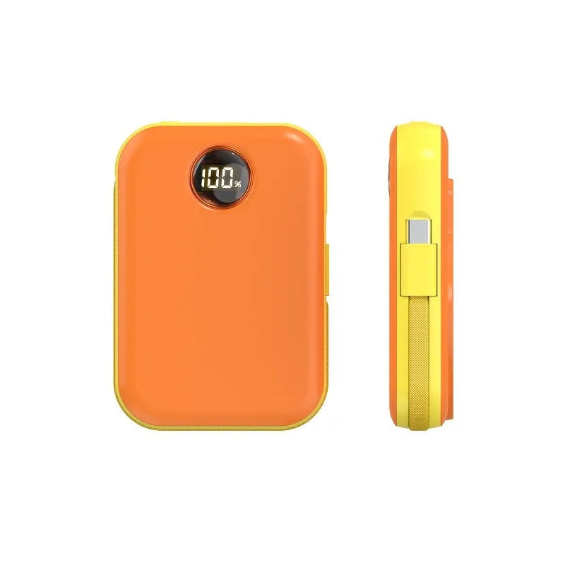 Magnetic wireless power bank with digital display in plastic shell, black, 10000mAh, compact size