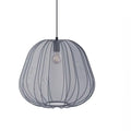 Japanese style pumpkin ceiling lamp with iron construction and branch-type fitting in white or grey blue