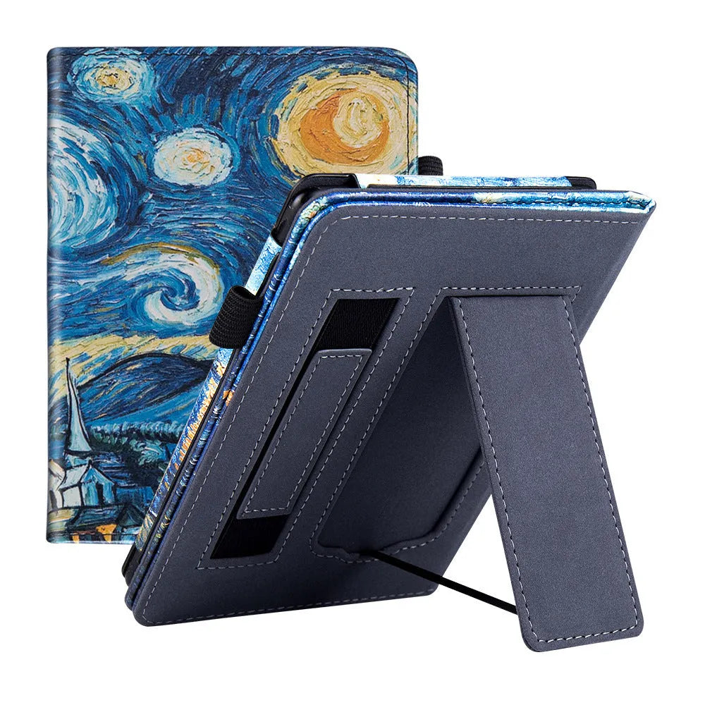 Kindle Paperwhite 5 leather case with built-in wrist strap in assorted colours