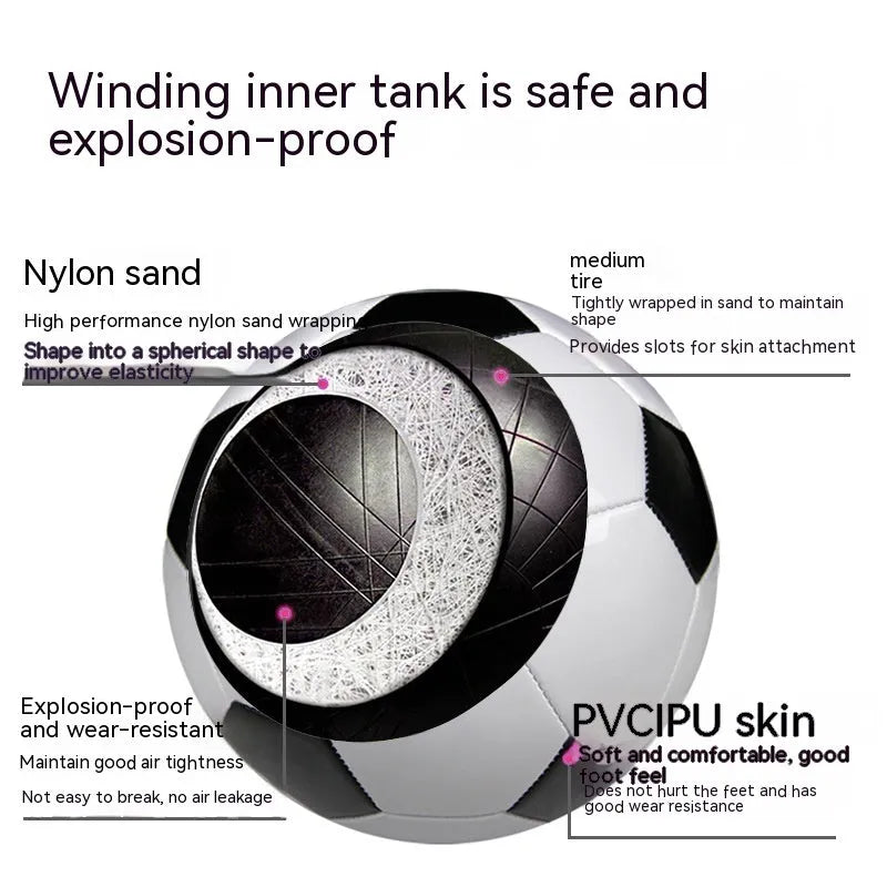 No 4 PVC training football with machine seams for 5-7 player system junior competitions