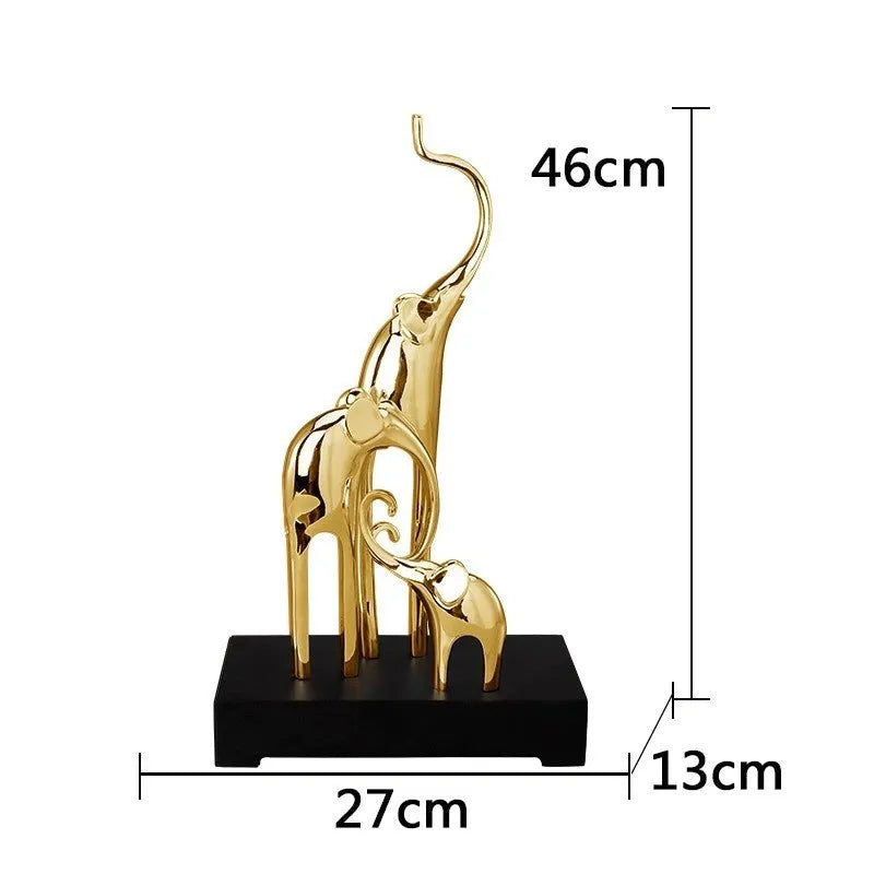 Fortune Bring Elephant resin decorative figurine in gold, silver, or retro colour finishes