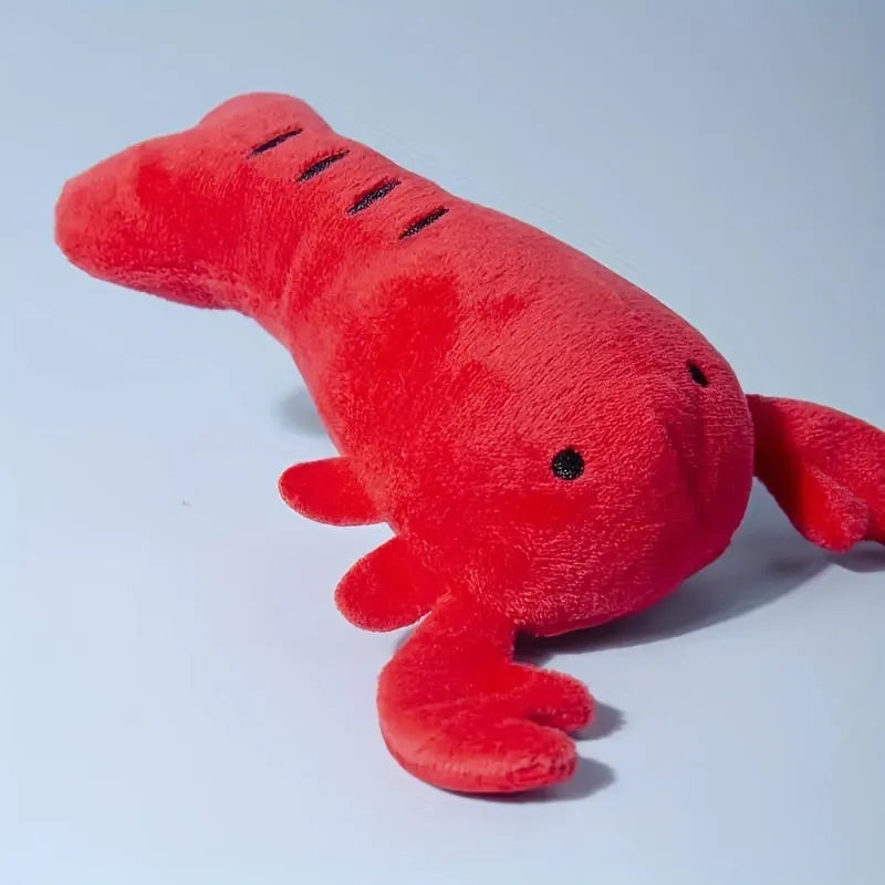 Red crab lobster stuffed dog toy with squeaker for small and medium dogs