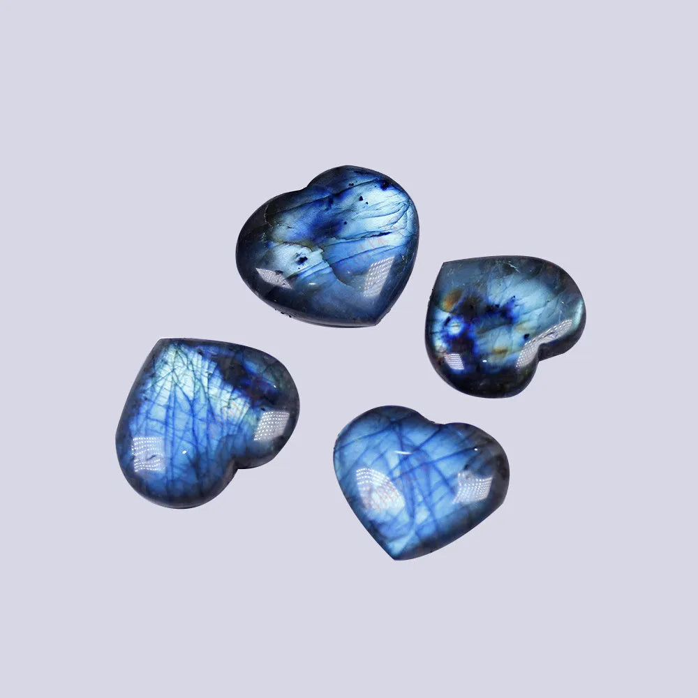 Natural feldspar heart pendant with handle play piece design in ocean blue colour