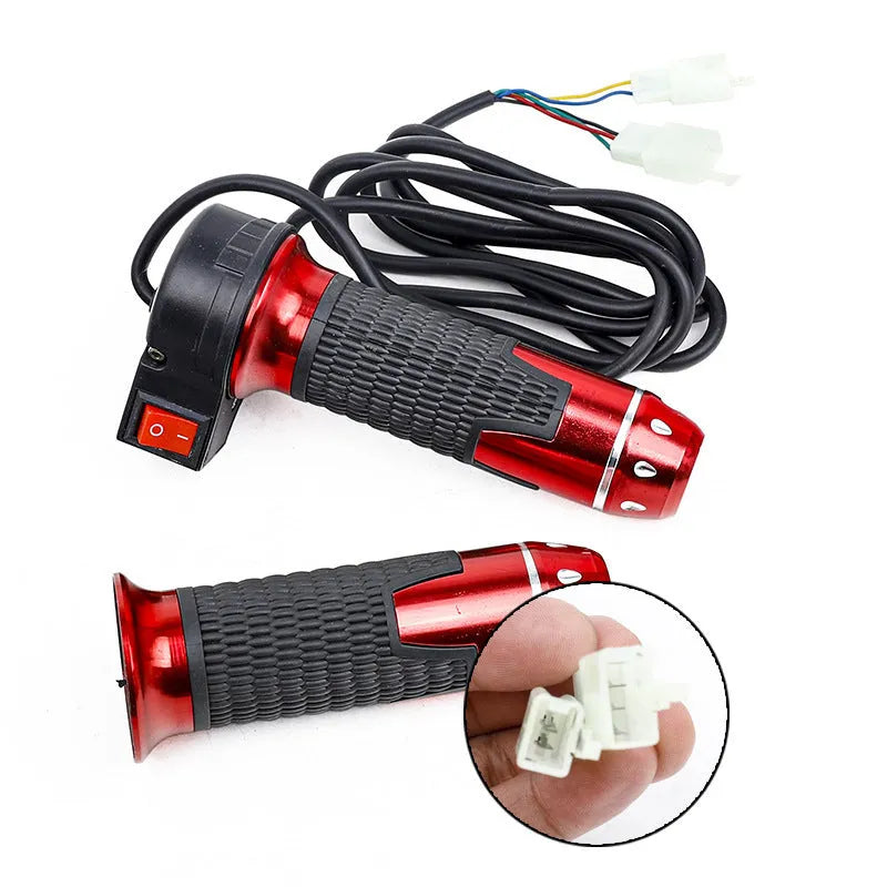 Electric go-kart refuelling throttle handle with three-speed rotation and optional horn speaker in various colour options