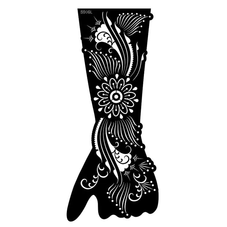 Geometric hollow template tattoo stickers showing intricate paper carving designs for stencilling
