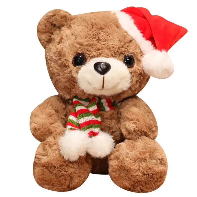 25cm cute little bear plush toy Christmas decorative gift in brown or white