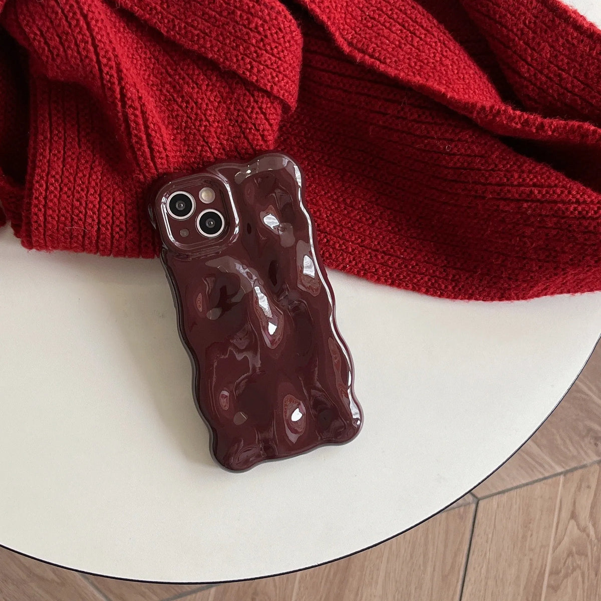 Ankela wine red TPU phone case for iPhone 17 Pro Max, all-inclusive anti-fall anti-fingerprint cover