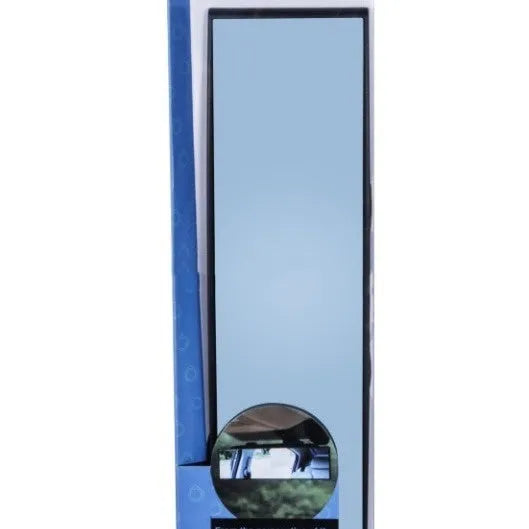 Curved blue filter rearview mirror for cars with clip-on installation and wide-angle design