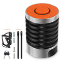 Portable bicycle folding lock in black or black orange with zinc alloy and steel construction