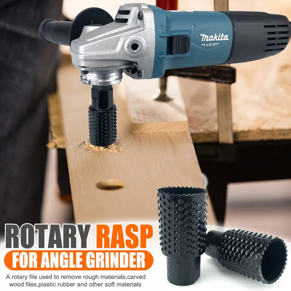 Angle grinder grinding head with spherical shape and M10 M14 thread adapters for woodworking