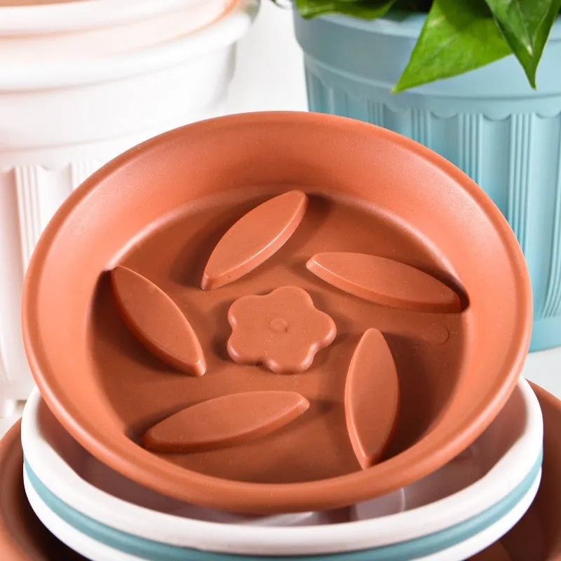 Thick resin European Roman floor planter pot with blue pallet for Chinese rose and hydrangea
