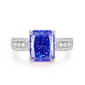 Silver heart-shaped ring with ice flower cut colour zircon stone in a tan sang colour.