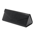 Handmade stitching glasses case in PU cowhide with triangular folding design for compression resistance