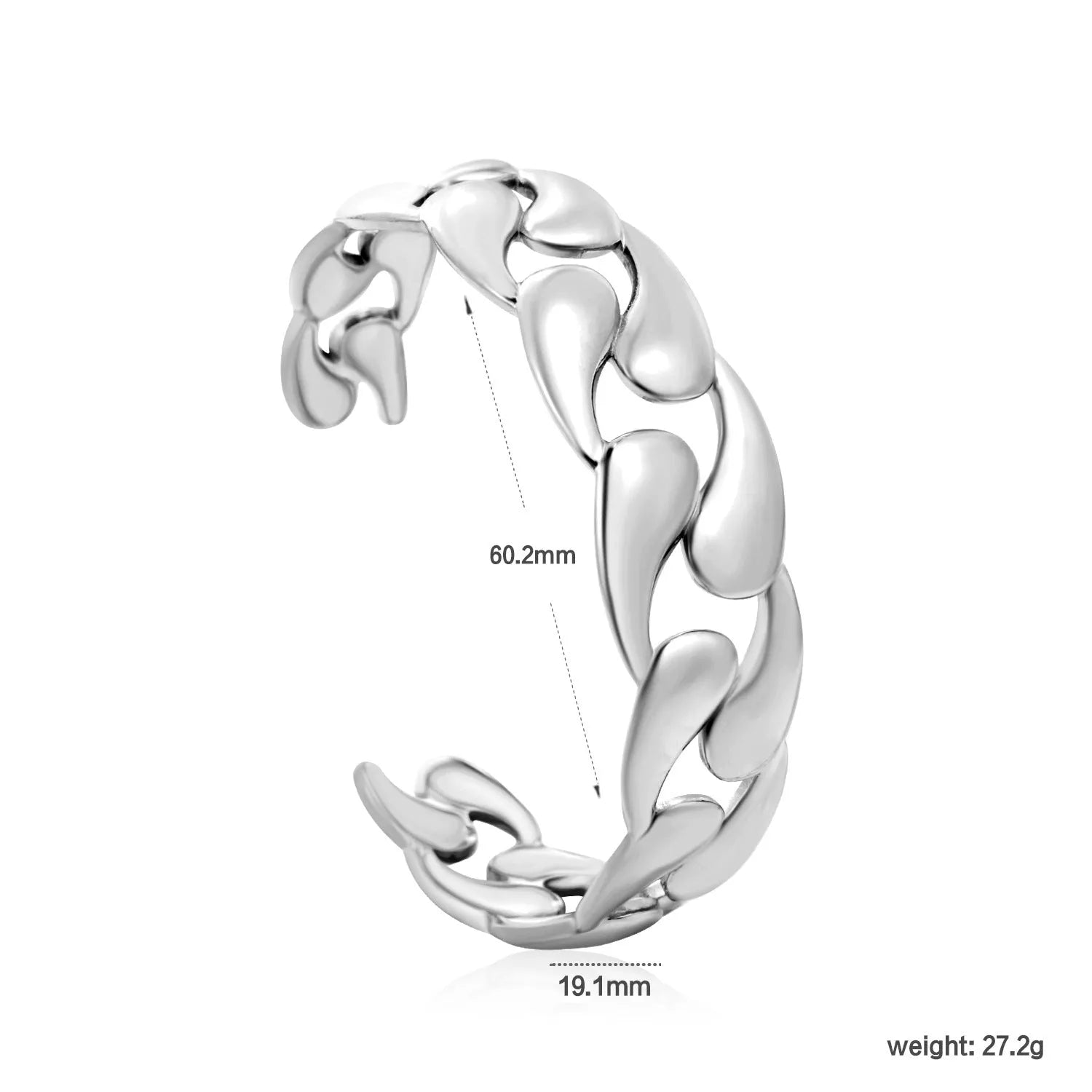 Modern stainless steel alloy bracelet on a wrist, shown in one of three available colour finishes.