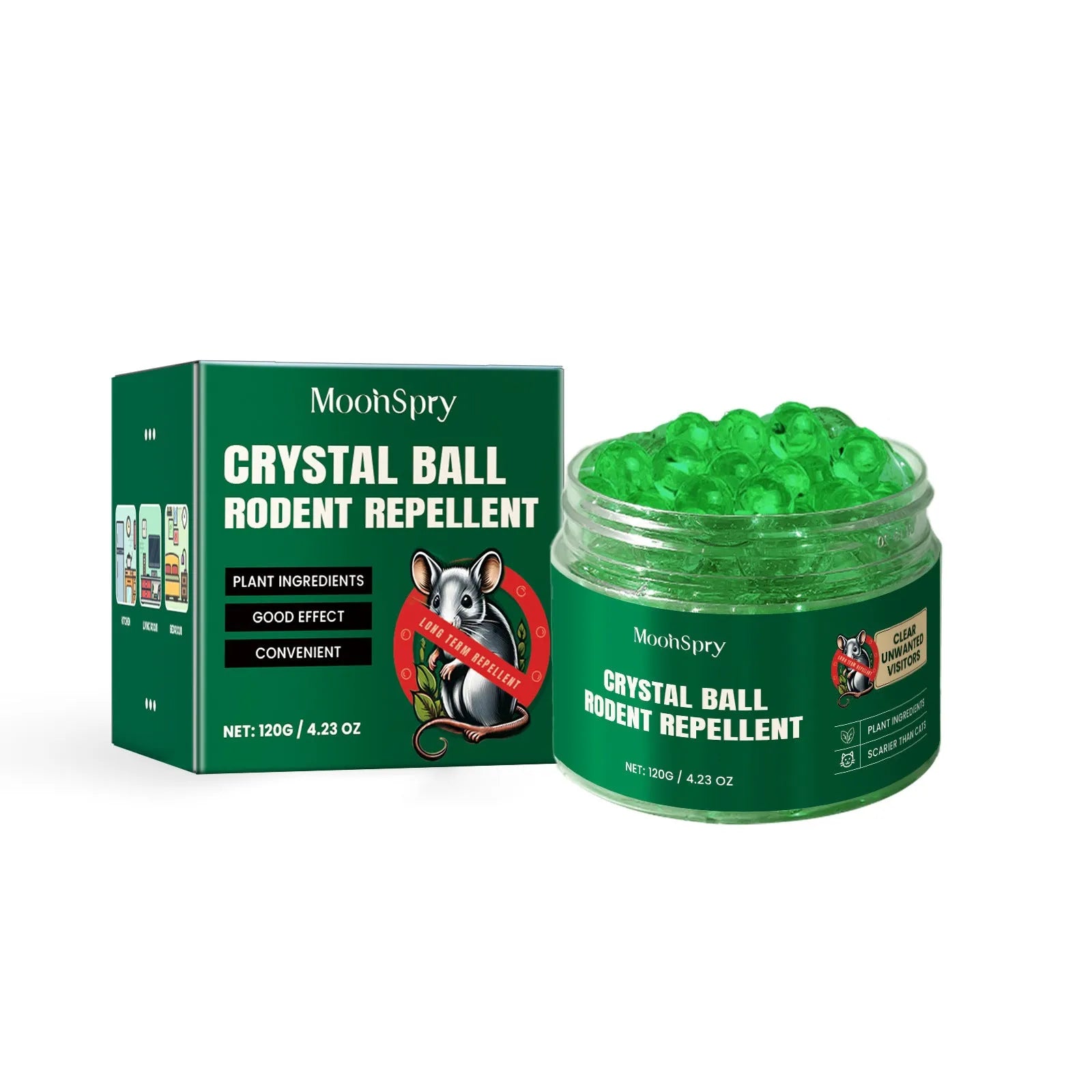 60ml rat repellent spray bottle with natural essential oils for home, car and outdoor use.