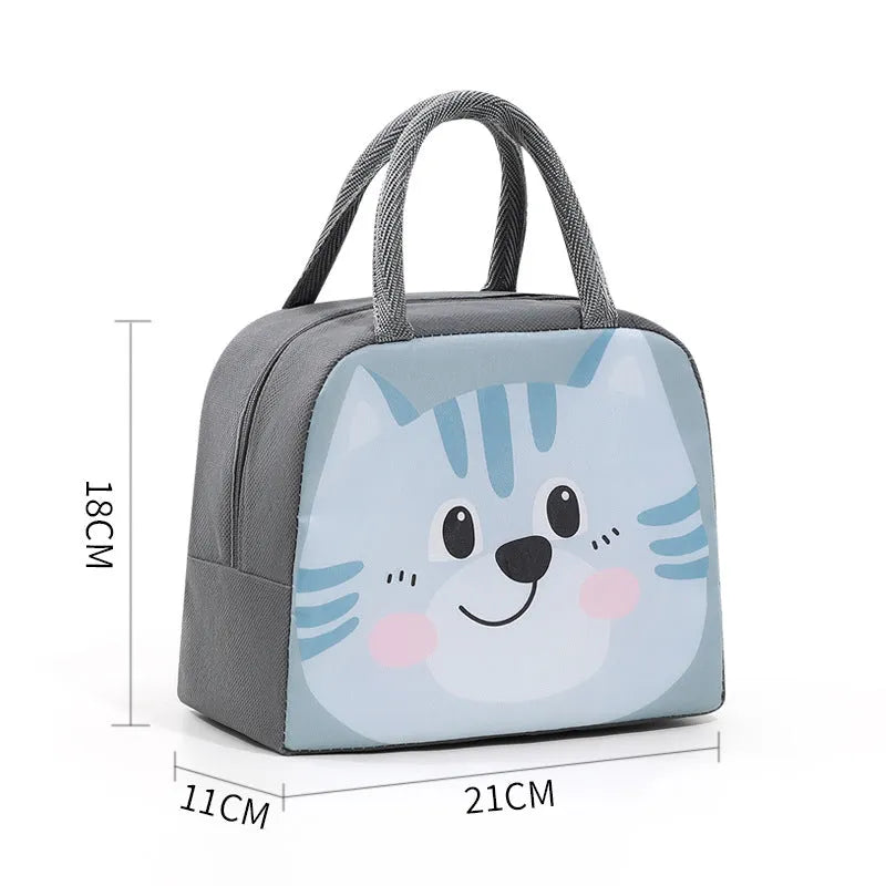 Cartoon aluminium foil insulated lunch box bag in orange bear design