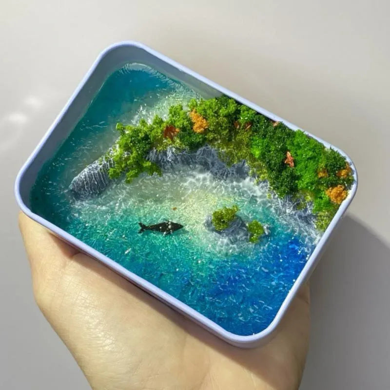 Handmade bamboo marine landscape ornament for DIY aquarium and craft projects