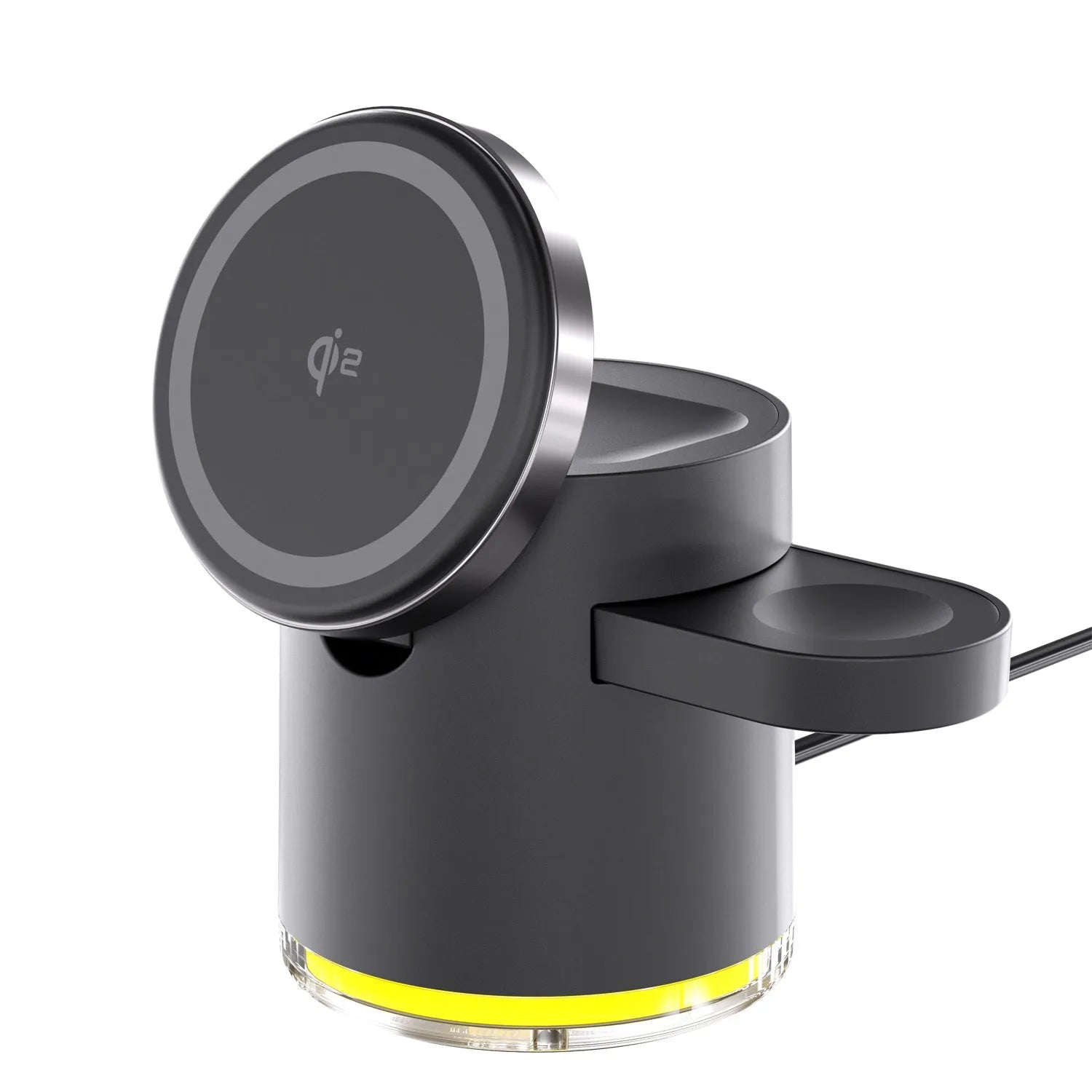 C16 magnetic folding three-in-one wireless charger in black or ivory white charging phone watch earphone