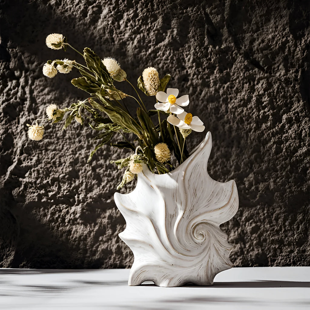 European style ceramic vase with coloured glaze finish in retro creative design