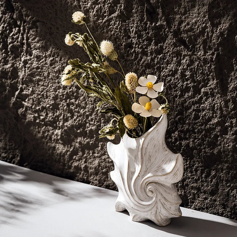 European style ceramic vase with coloured glaze finish in retro creative design
