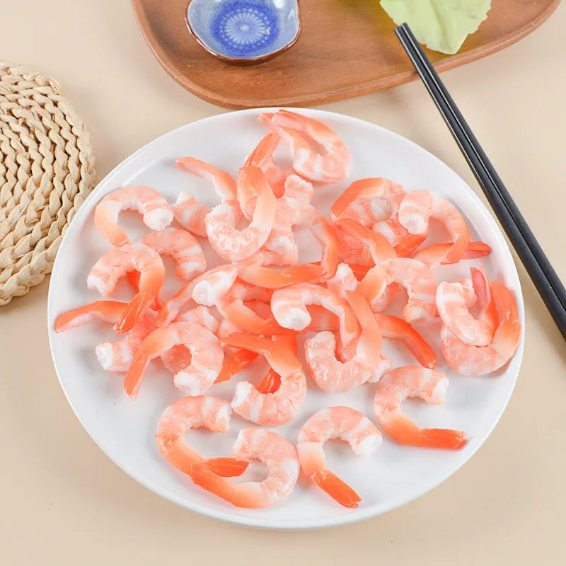 PVC injection moulded shrimp keychain with detailed seafood simulation design and modern simplistic style