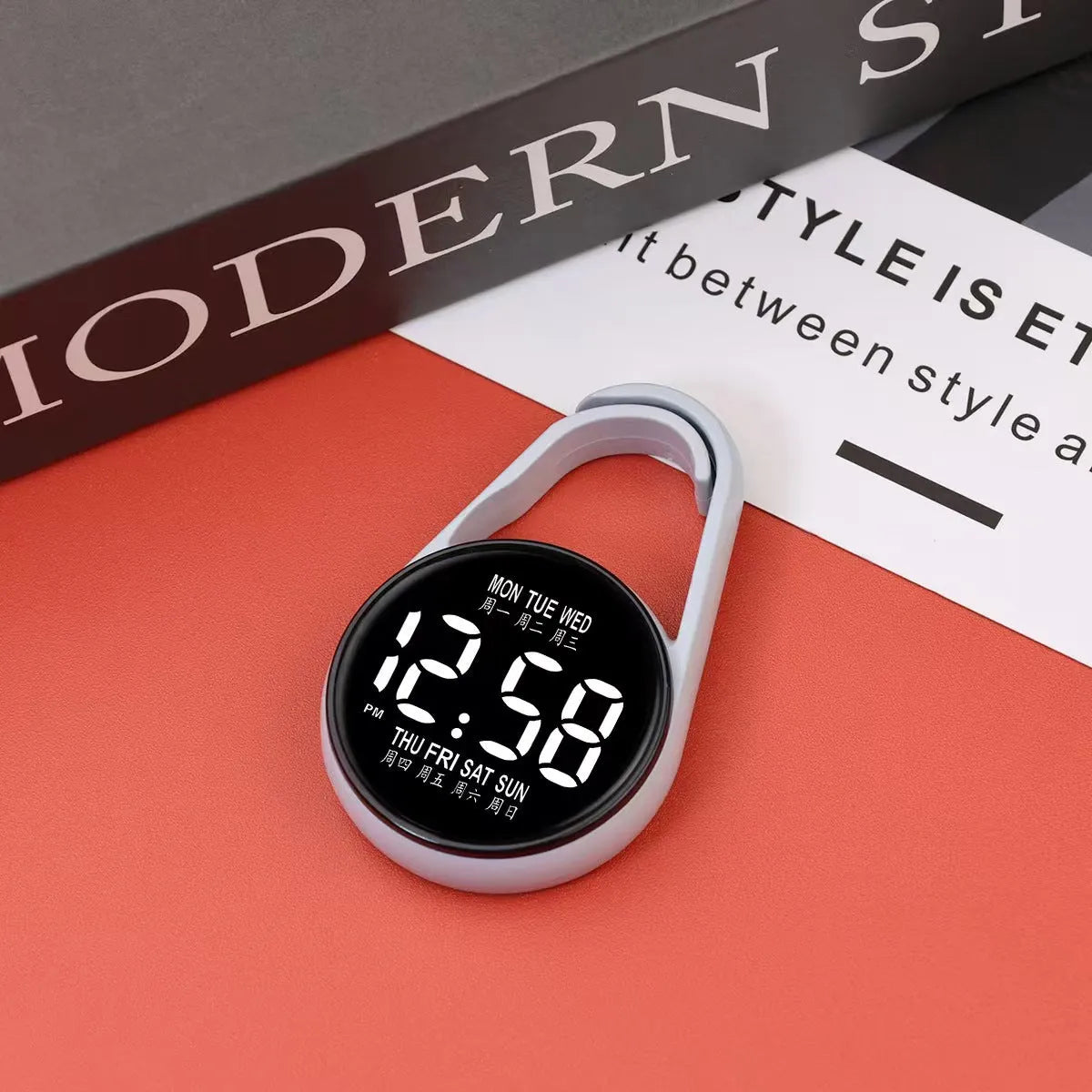 LED digital electronic watch with luminous display in multiple colour options on plastic strap