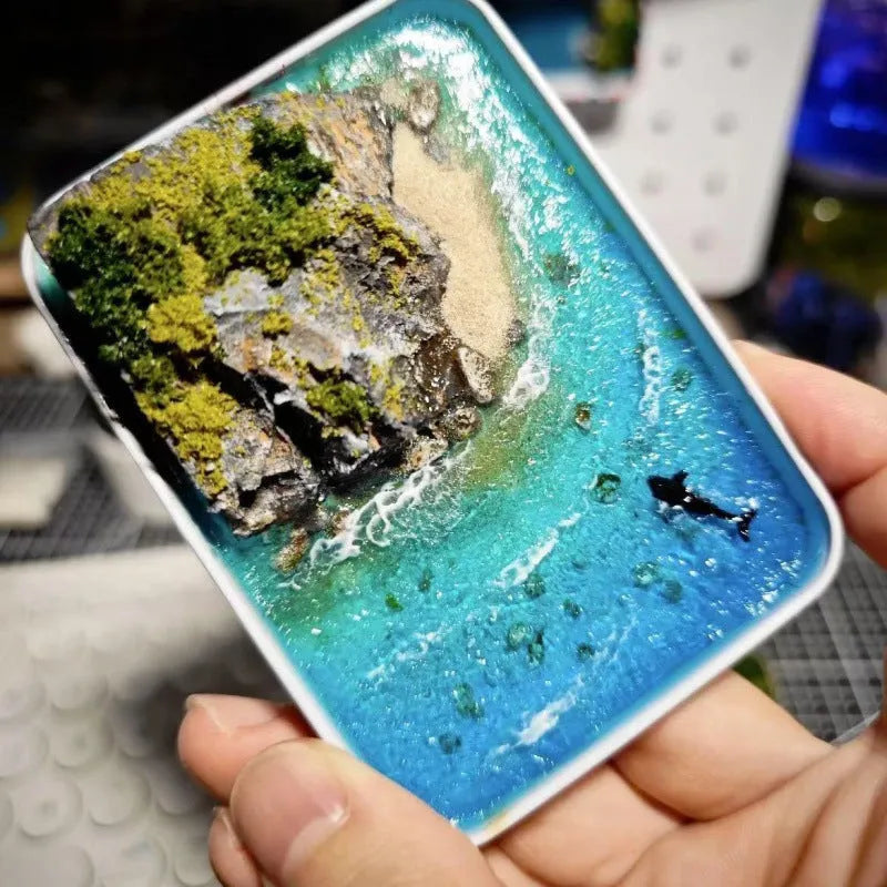 Handmade bamboo marine landscape ornament for DIY aquarium and craft projects