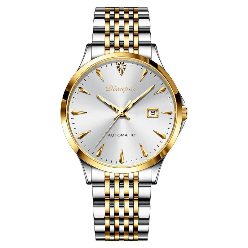 Men's stainless steel automatic watch with simple dial design in various colour options