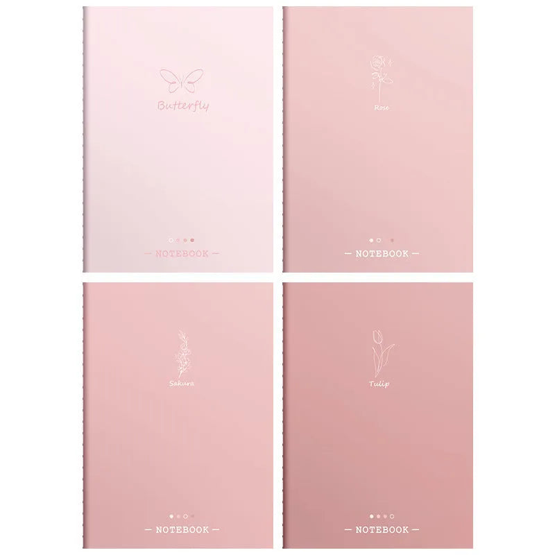 Pack of 4 creative trend notebooks with 75g wood-free paper sheets