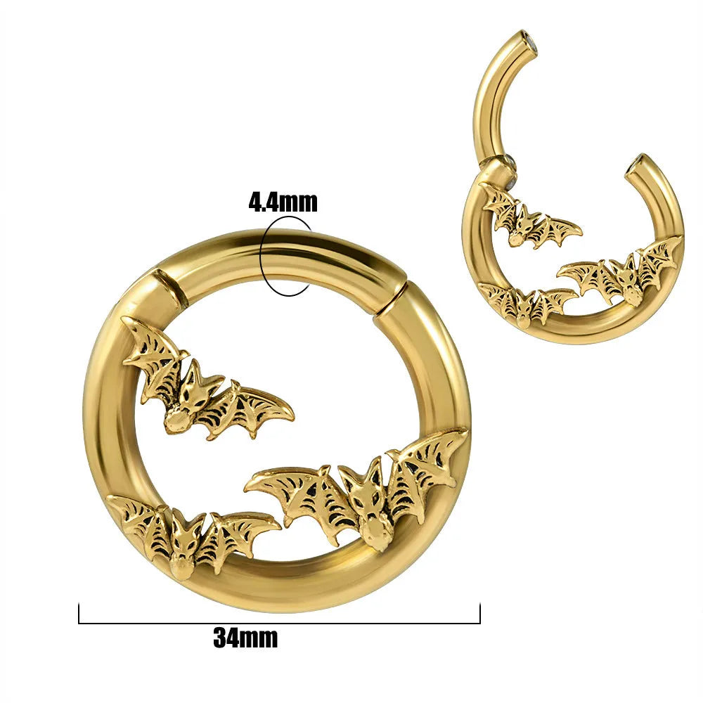 Stainless steel totem pattern fashion earrings with electroplated finish in one of fifteen colour variants