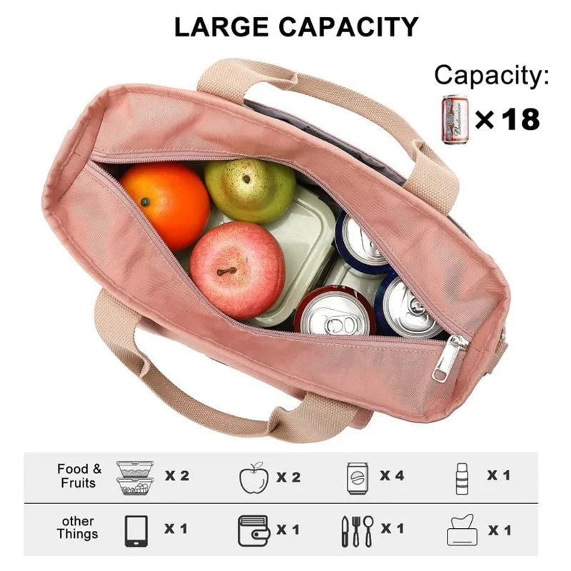 Portable cube-style hiking picnic bag with removable shoulder strap and side pocket in Oxford cloth