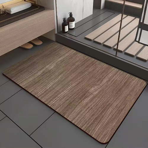 American wood grain geometric pattern diatom ooze non-slip bathroom floor mat
