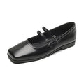 Women's genuine leather ballet flats with cross-buckle strap in silver colour