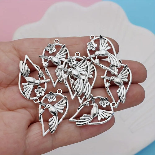 Alloy magpie pendant with electroplated finish for DIY jewellery projects