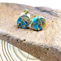 Handmade natural stone bohemian style stud earrings with irregular cut stones in ER1031 colour