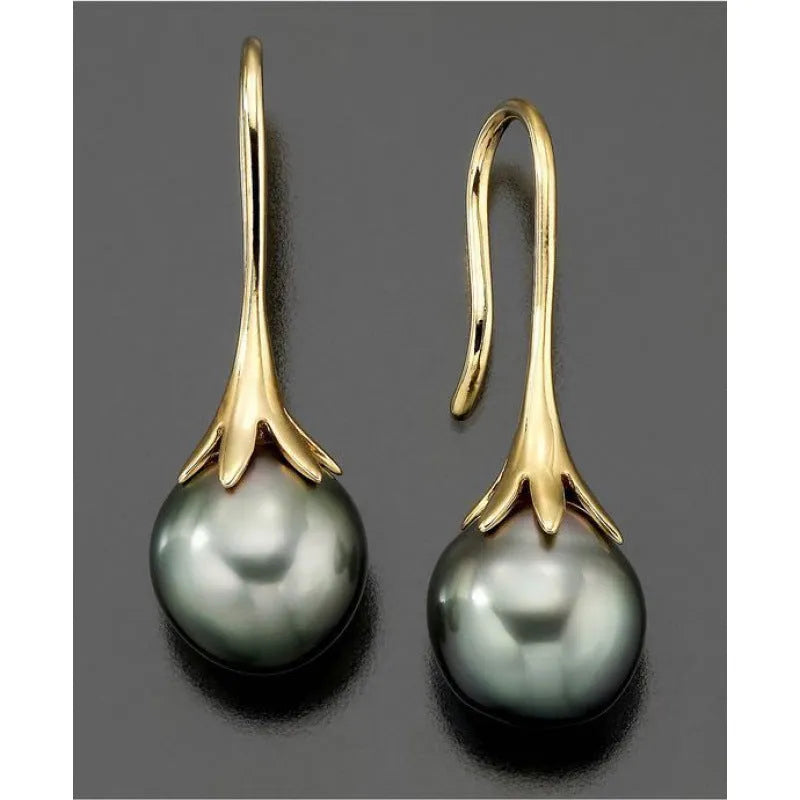 Gold electroplated retro fashion earrings for women with alloy construction
