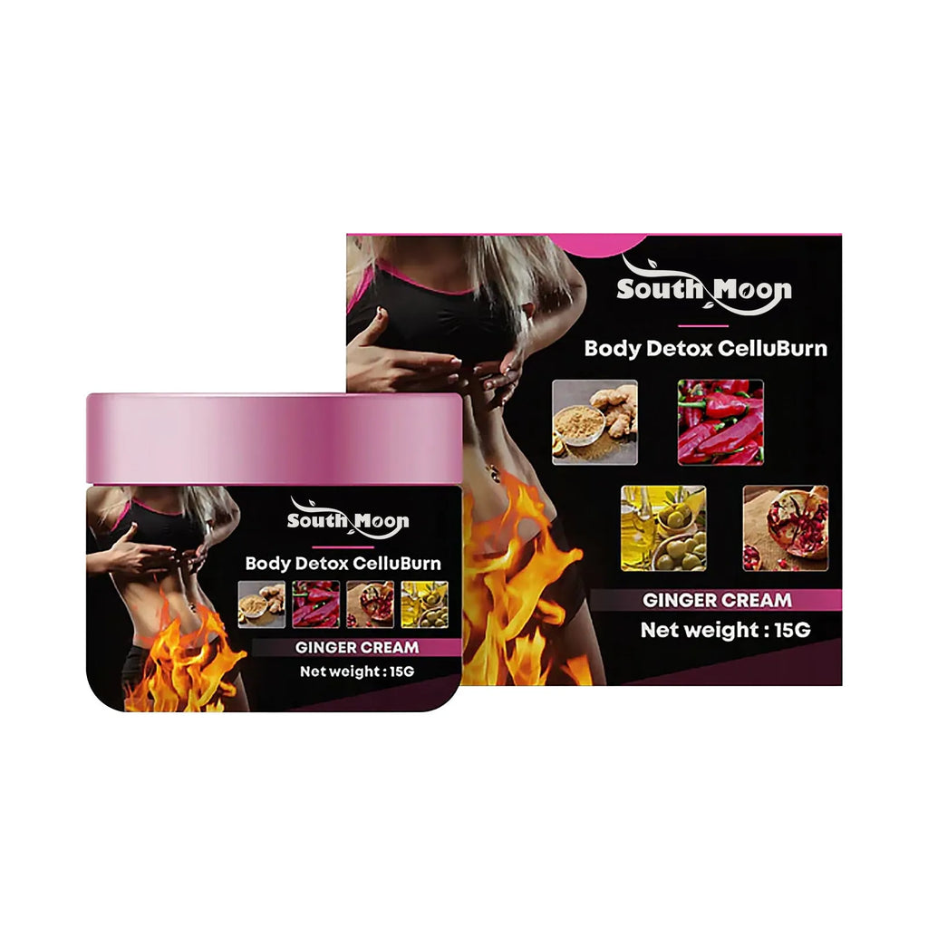 Ginger body slimming tightening cream in 15g size for thigh shaping application.