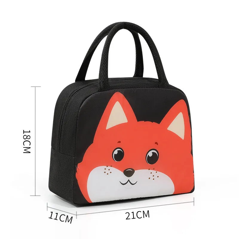 Cartoon aluminium foil insulated lunch box bag in orange bear design