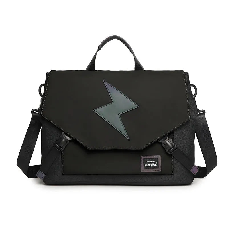 Oxford cloth laptop bag with letter pattern, two size options, water-resistant design for tablets and gaming notebooks