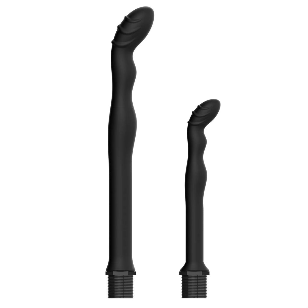 Black silicone hosepipe flusher enema for rectal irrigation with tapered nozzle
