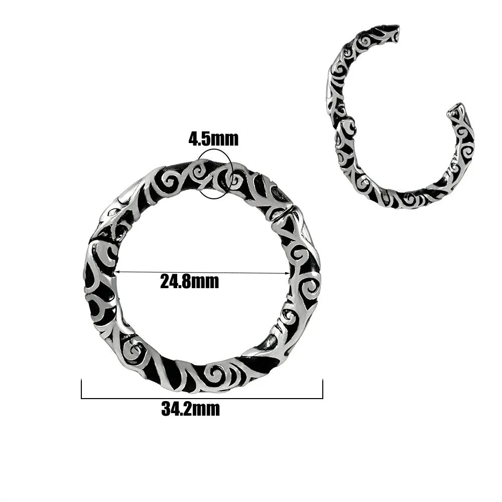 Stainless steel totem pattern fashion earrings with electroplated finish in one of fifteen colour variants