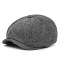 Polyester herringbone peaked cap with dome crown and hand embroidery, elastic 58-59cm unisex sunshade hat in black