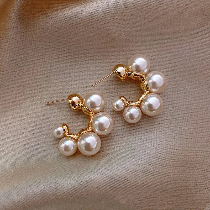 Red bell-shaped alloy drop earrings for women with white colour option