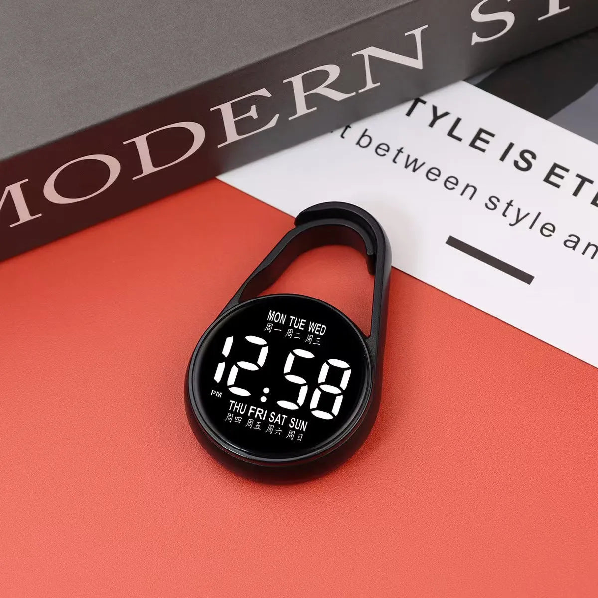 LED digital electronic watch with luminous display in multiple colour options on plastic strap