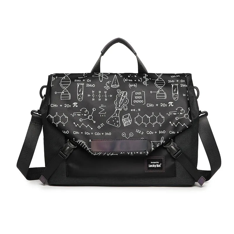 Oxford cloth laptop bag with letter pattern, two size options, water-resistant design for tablets and gaming notebooks