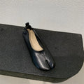 Women's Korean style chunky heel pumps with split toe horseshoe peas design in PU leather
