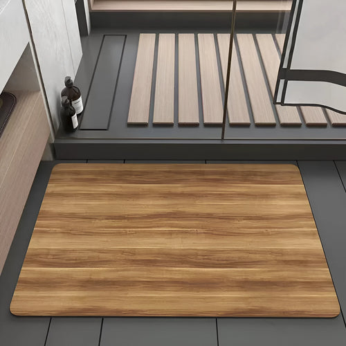 American wood grain geometric pattern diatom ooze non-slip bathroom floor mat