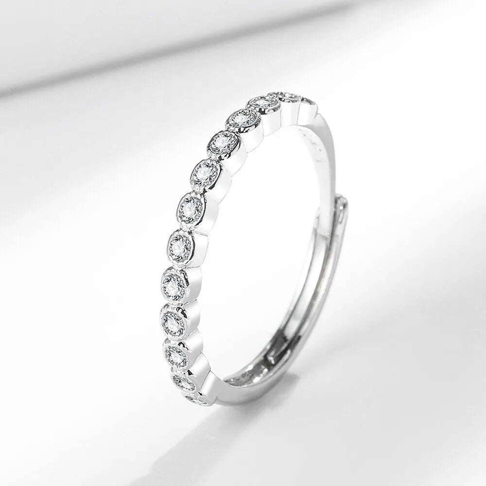 Women's open mouth ring with diamond tail geometric design in white gold or yellow gold colour