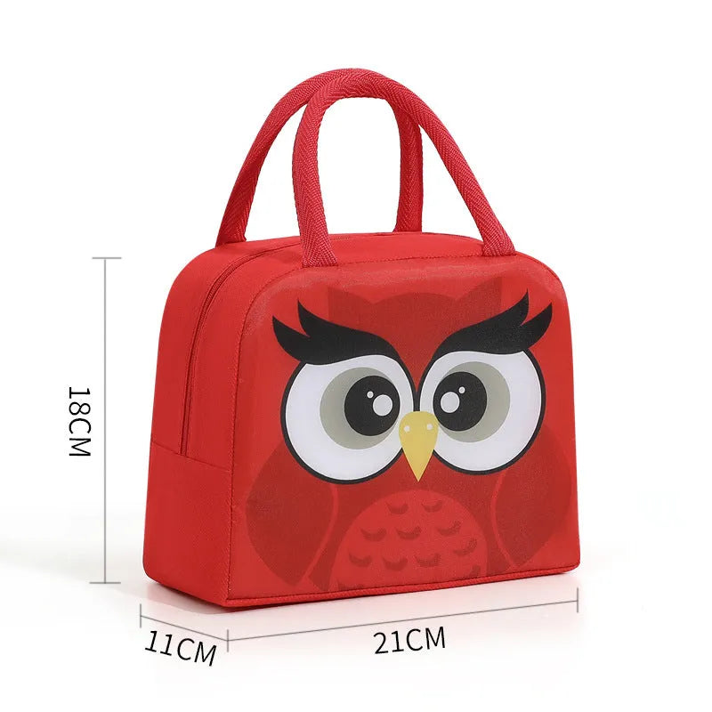 Cartoon aluminium foil insulated lunch box bag in orange bear design